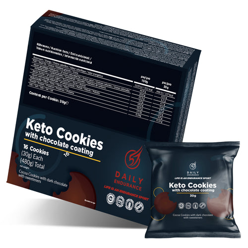 Keto-Kekse | mit Schokoüberzug (24 Cookies - 30g jede)