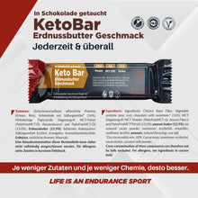 Laden Sie das Bild in den Galerie-Viewer, Keto-Riegel | Erdnussbutter Geschmack mit Sckokoüberzug (12 Riegel - je 40g)