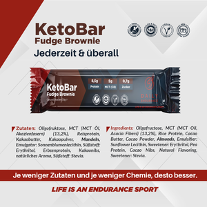 Keto-Riegel | Fudge Brownie (12 Riegel – je 50g)