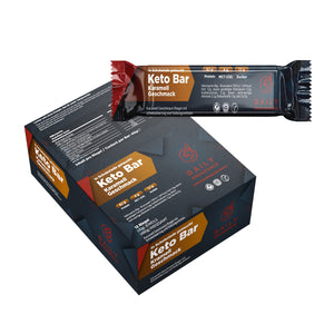 Keto Bar | Karamell Geschmack mit Sckokoüberzug (12 Bars - 40g jede)