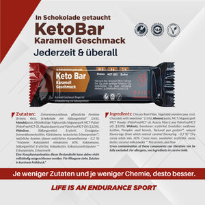 Keto Bar | Karamell Geschmack mit Sckokoüberzug (12 Bars - 40g jede)