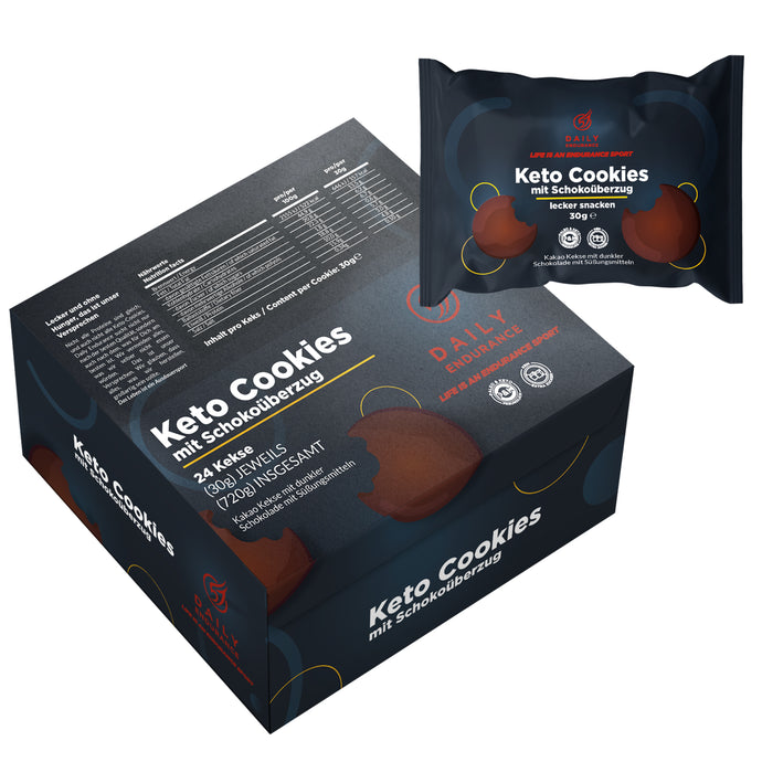 Keto-Kekse | mit Schokoüberzug (24 Cookies - 30g jede)