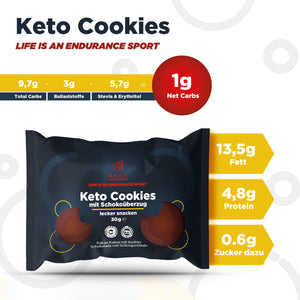 Keto-Kekse | mit Schokoüberzug (24 Cookies - 30g jede)