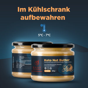 Keto-Nussbutter | Bio Macadamia, Mandeln, Kokosnuss &amp; MCTs (200gr im Glas)